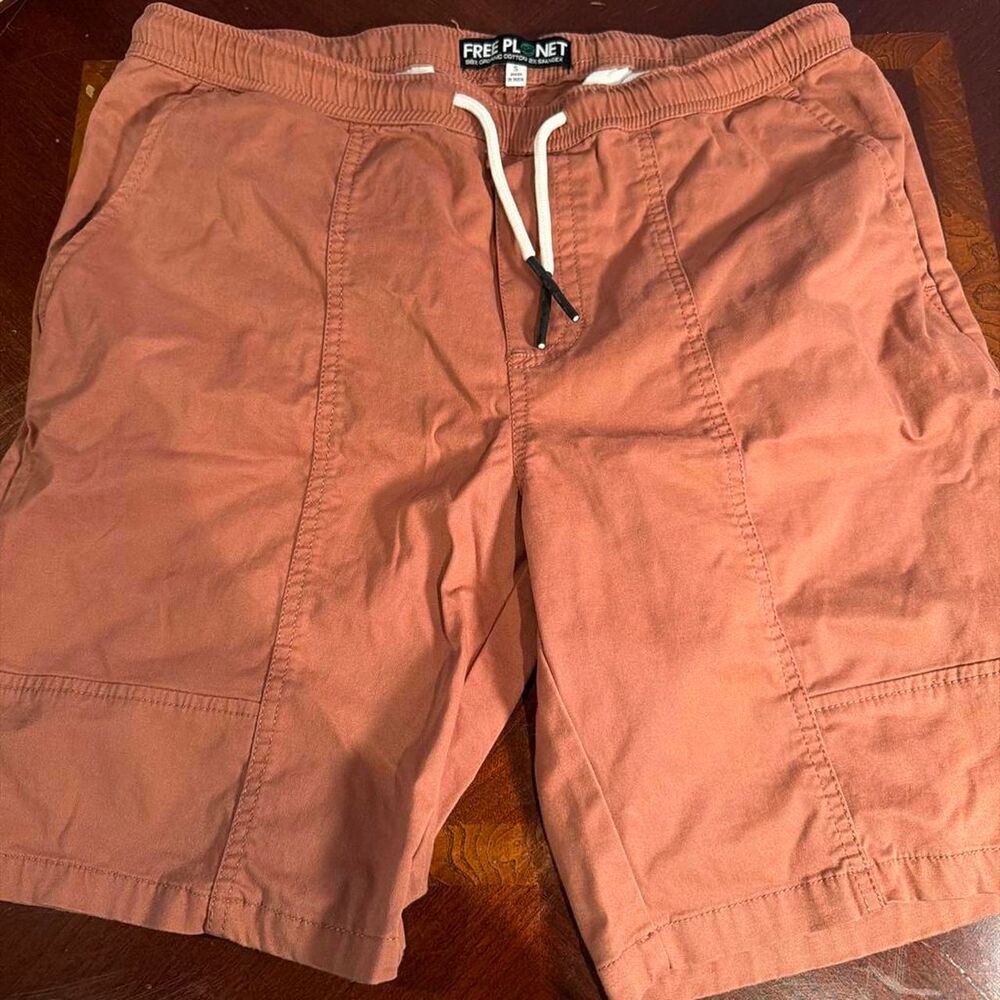Free-planet Men's Orange and Brown Shorts